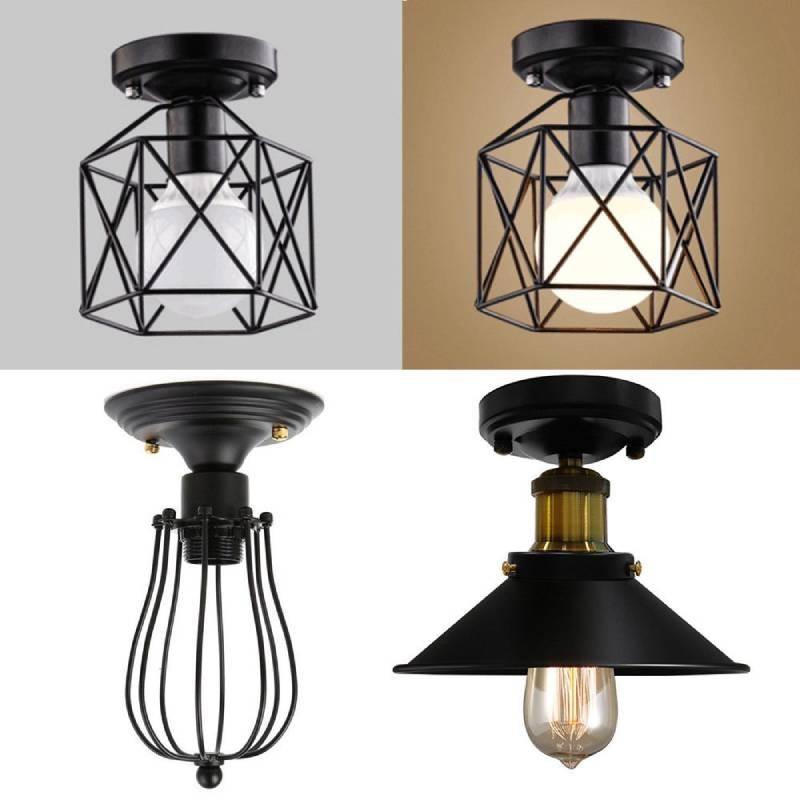 Chandelier Simple Fashion Retro Indoor Industrial Wind Bar Small Iron Lamps Cage