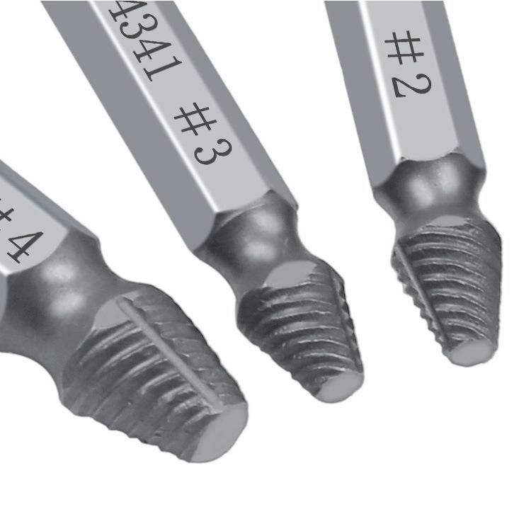 #0#1#2#2#3#4 Six Sets of Double-headed Screw Slide Removal Tools High Speed Steel Extractor