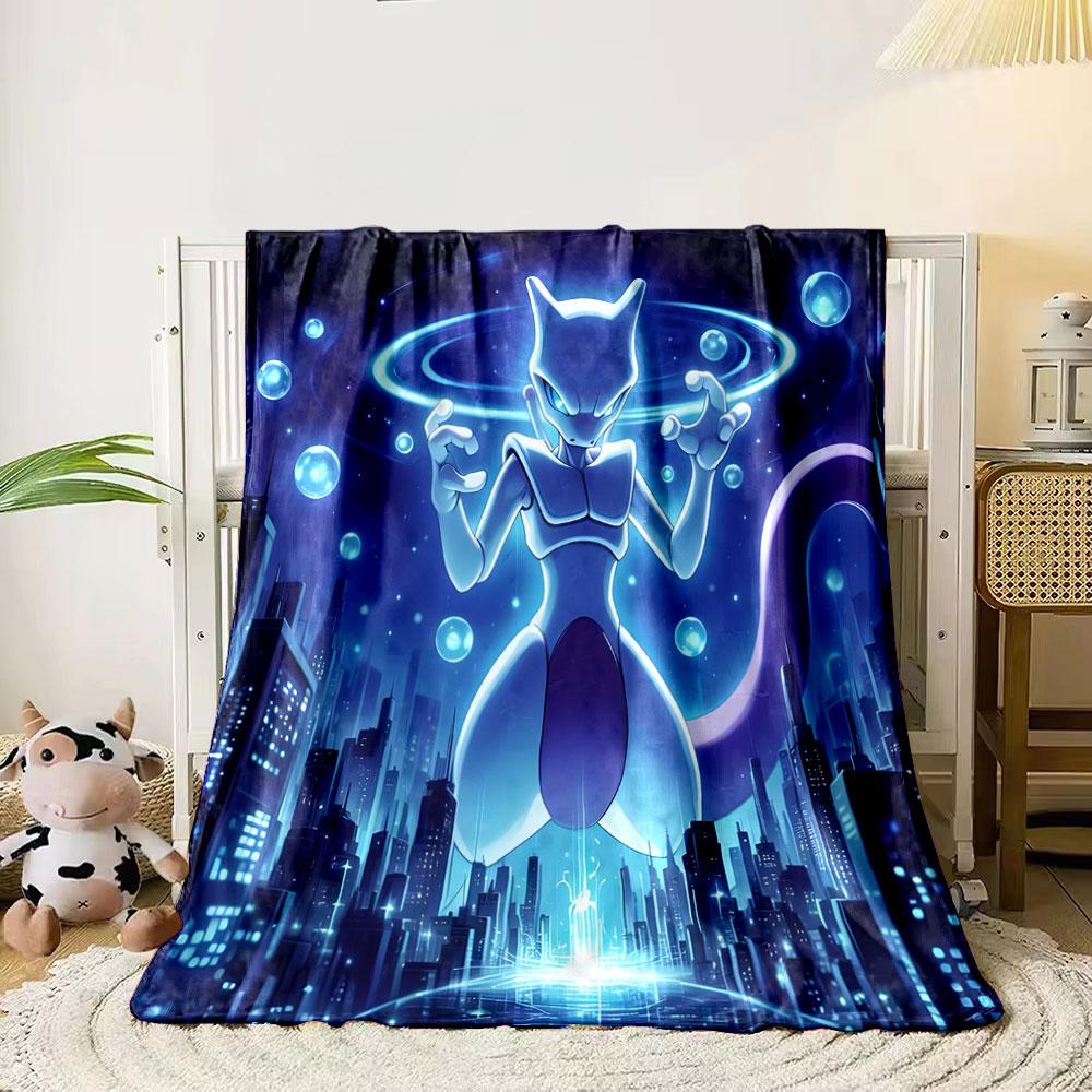 A glowing humanoid figure with swirling light patterns over a cityscape. for all seasons blanket lunch break throw gift 80cm x 120cm