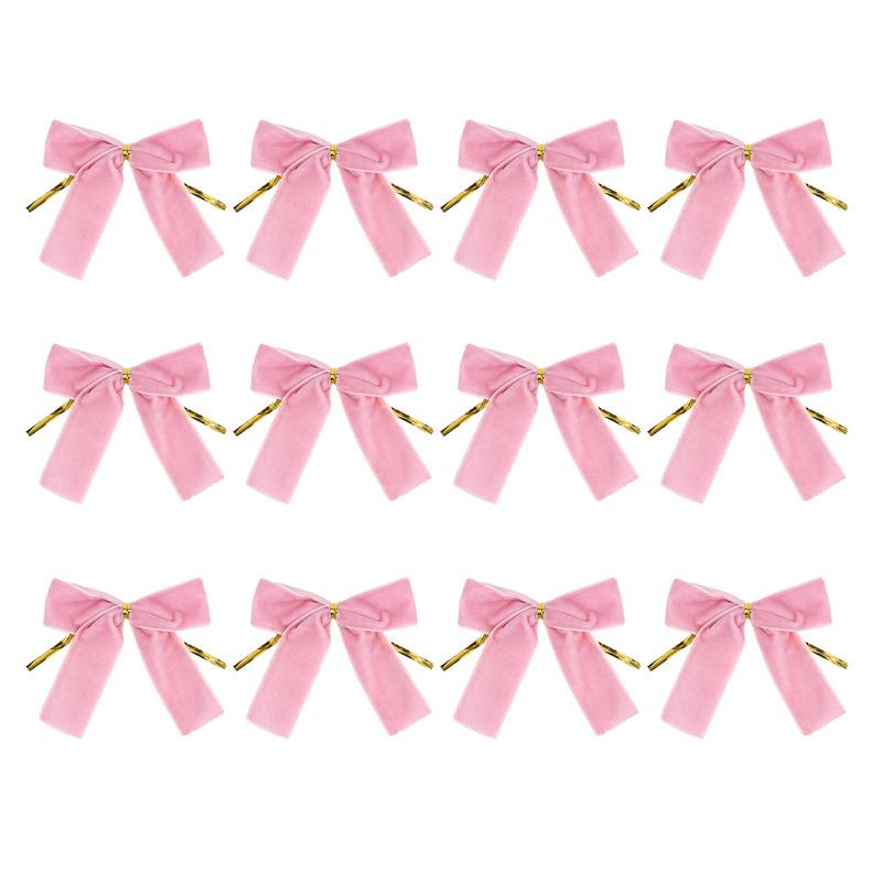 12pcs Festive Velvet Butterfly Knot Decorative Wreath Christmas Tree Ornament Gift Box Vintage Velvet Ribbon Butterfly Knot