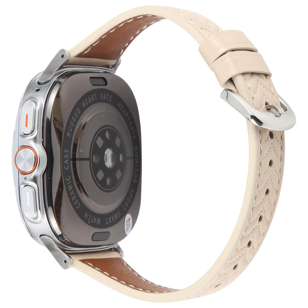 For Samsung Galaxy Watch Ultra 47mm Heart Pattern Embossed Watch Band Cowhide Leather Strap