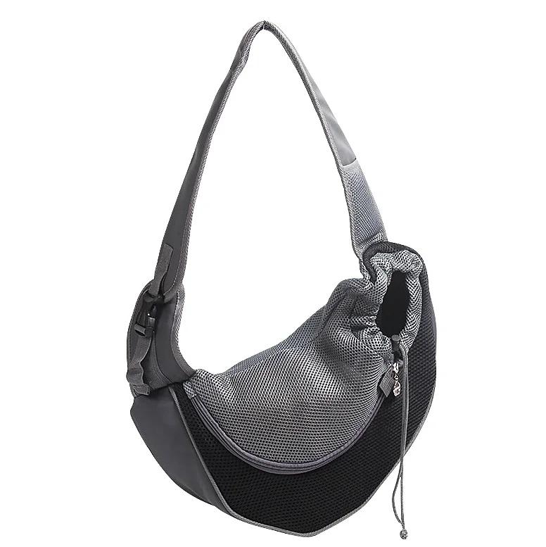Pet Dog Cat Sling Carrier Breathable Travel Safe Sling Bag Puppy Kitten Outdoor Mesh Oxford Single Comfort Handbag Tote Pouch