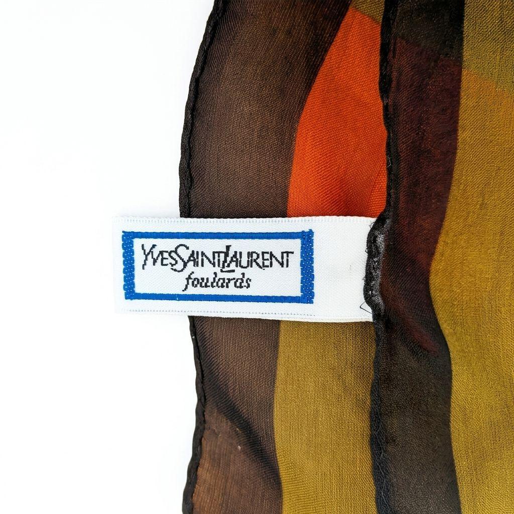 Used YSL Yves Saint Laurent Stole 100% Silk Unisex Large Size