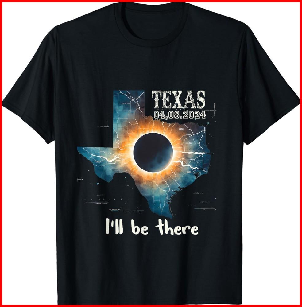 Total Solar Eclipse 2024 Texas Black Cotton T-Shirt Unisex T-Shirt XXXL