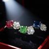 Fashion Accessories Anti-Royal Sapphire Rose Open Ring Women's Light Luxury Emerald Women's Ring