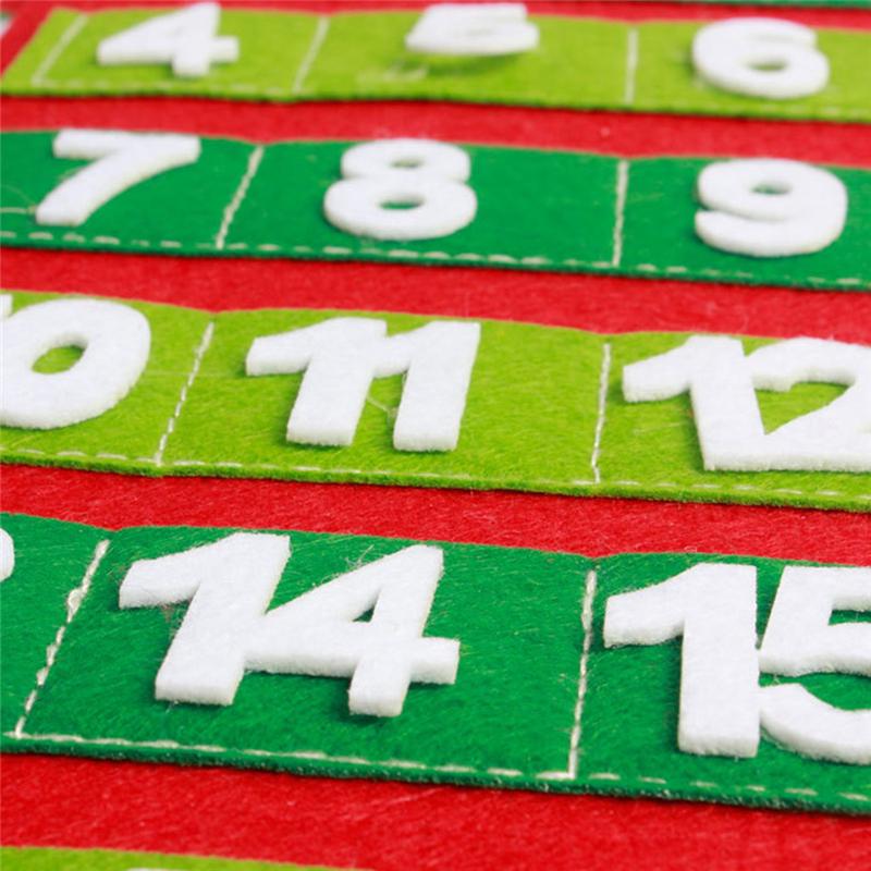 Non-woven Fabric Christmas Advent Calendar Wall Door Hanging Countdown Xmas Calendar for Christmas Birthday Gift Home Decor