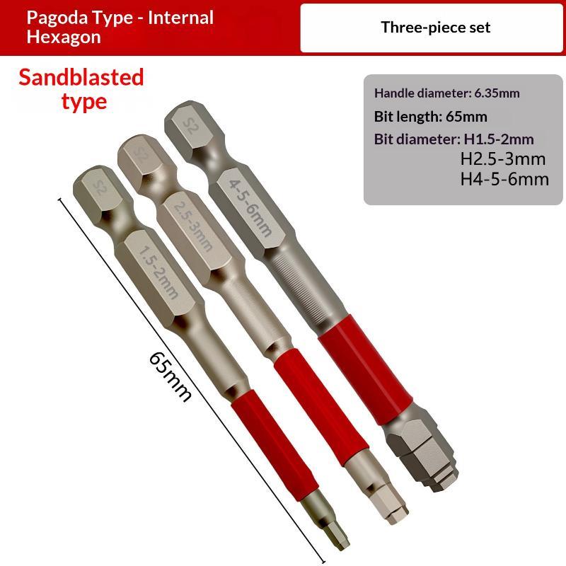 3/6Pcs Strong Magnetic Screwdriver Set 65/100mm Length 6.35mm Hex Shank Electric Screwdriver Bits 1.5mm To 6mm Screwdriver Bit
