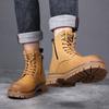 Outdoor Mens Casual Leather High Top Boots Stylish Ankle Boots 2025 New Low Top Walking  Shoes Hot Sale Lace-Up Motocross Botas