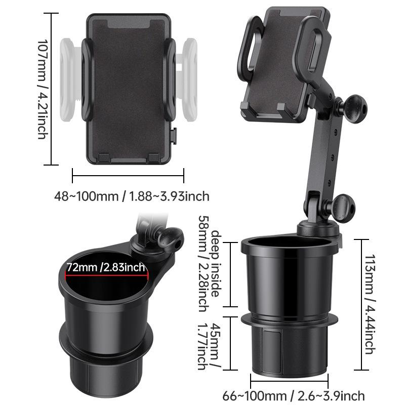 Car Cup & Phone Holder: Multifunctional Water Cup, Drink, and Storage Rack.