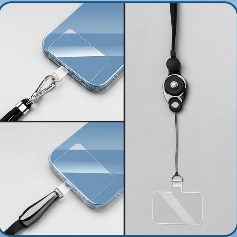 Universal Cellphone Anchors Phone Lanyard Patches Pad Tether Tab for Drop Protections Phone Strap Connector with Rings