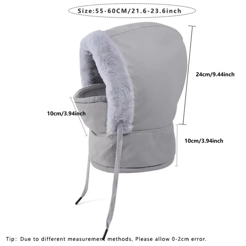 4 In 1 Thermal Balaclava Scarf Winter Windproof Hood Plush Neck Warmer Ski Face Mask for Outdoor Cold Weather Activities