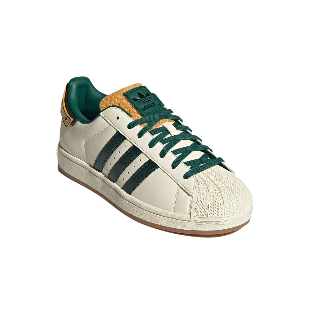 Adidas Originals Superstar 2 Leather Comfortable Versatile Fashion Trendy Low-Top Skate Shoes Unisex Sneakers White Green JQ6251