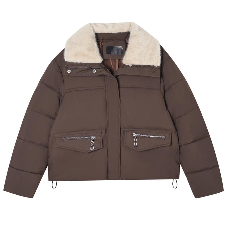 Fashion Women's Winter Jackets Faux Fur Collar Casual Thick Short Parkas Female Warm Coat