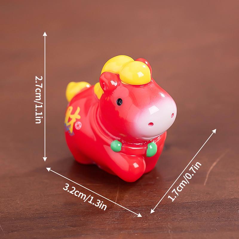 2026 New Year Resin Pony Decoration Ornament Mini Car Desktop Ornament New Year Birthday Blessing Gift Spring Festival Crafts