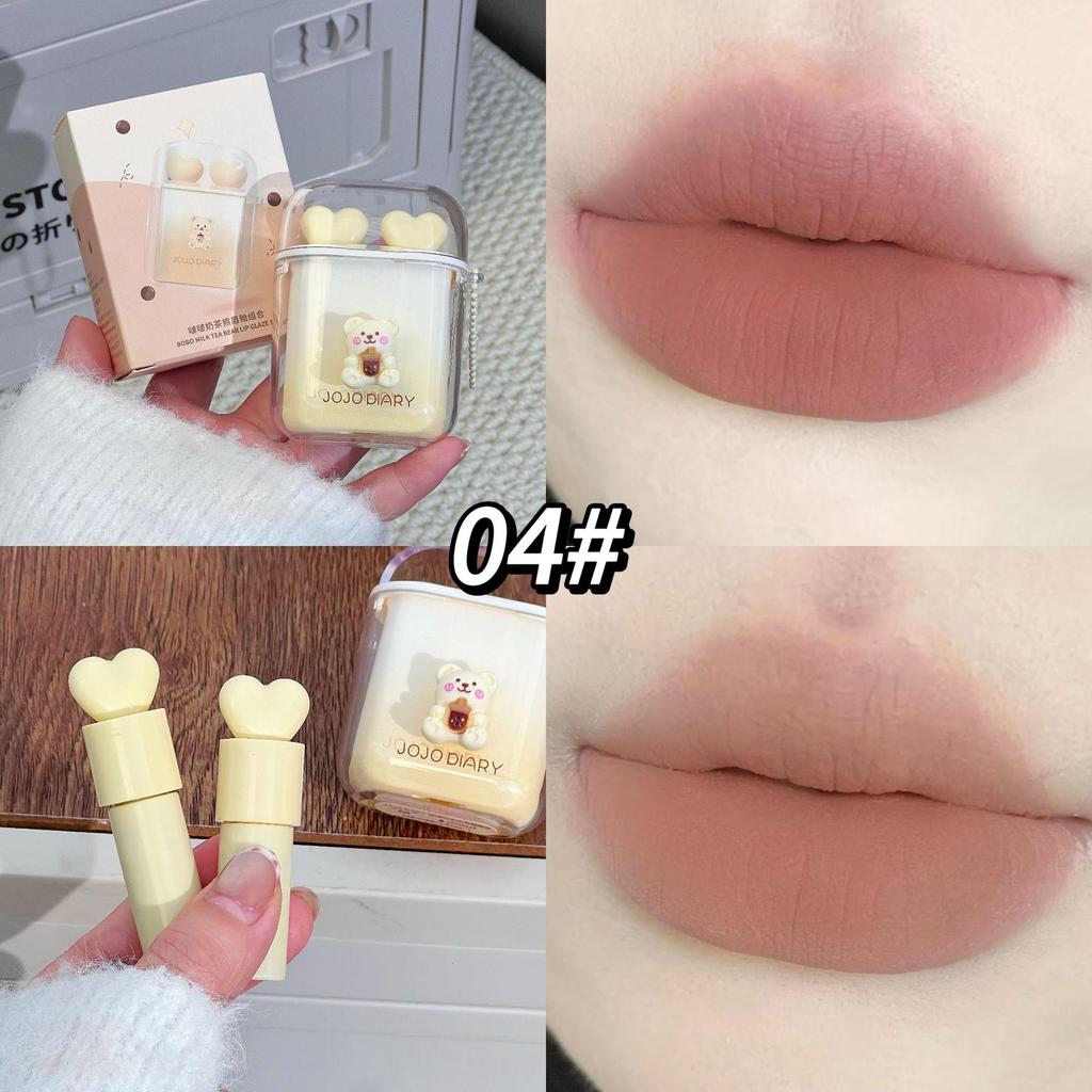 Bobo Matte Lip Glaze Set: Soft, Low-Saturation Shades for a Natural Look - Ideal for Students This Autumn/Winter.