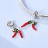 Original Charmscopper Creative Red Chili Pepper Beads Fit Charms Platabracelets For Women Jewelry Making Fine Gifts