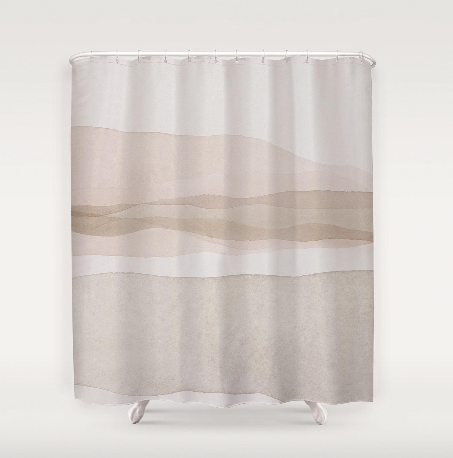 

Vikama Scandinavian-Style Waterproof Shower Curtain Ideal For Wet/Dry Separated Bathrooms Fresh Natural And Healing Ambiance W60H190(CM)-1 Pcs