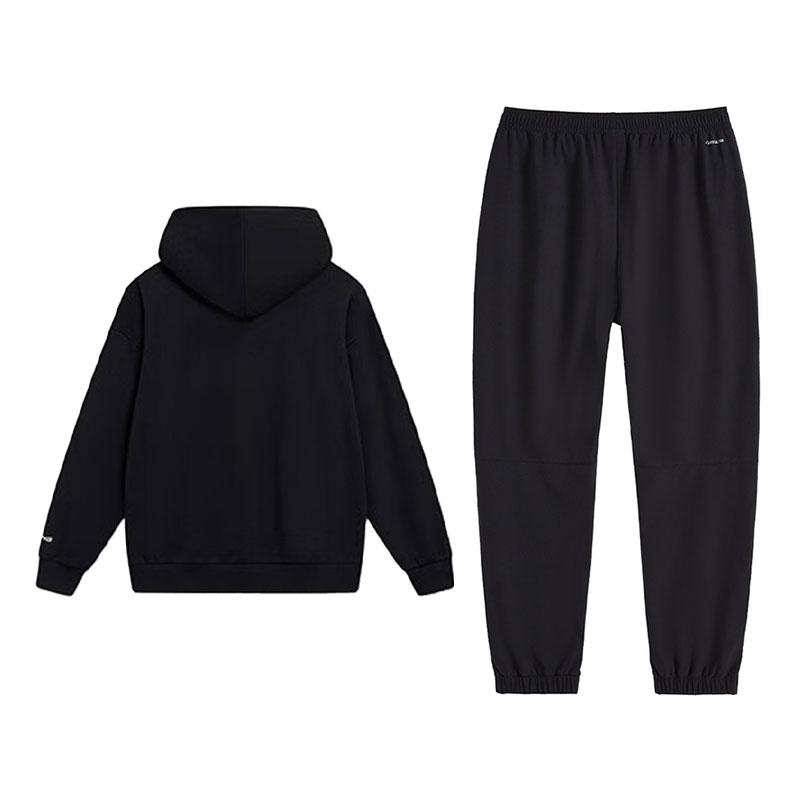 Li-Ning Hooded Versatile Long Sleeve Comfortable Sweatpants And Hoodie Set Unisex sets AWDUC41-1+AYKV829-1