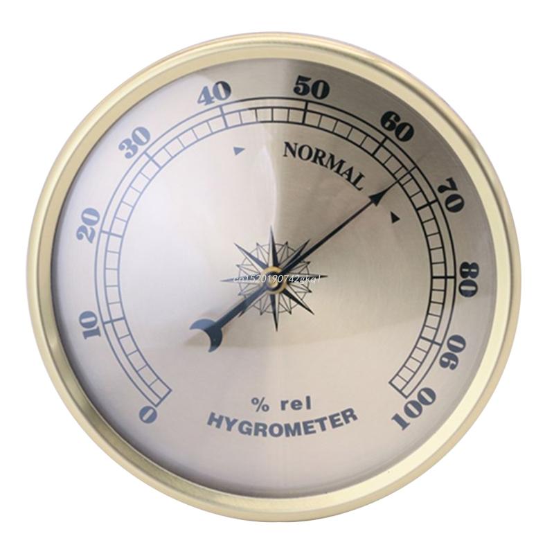 Diameter 90mm Gold Frame Wall Hanging Thermometer Alarm Clock Hygrometer Thermometer Barometer for Laboratories