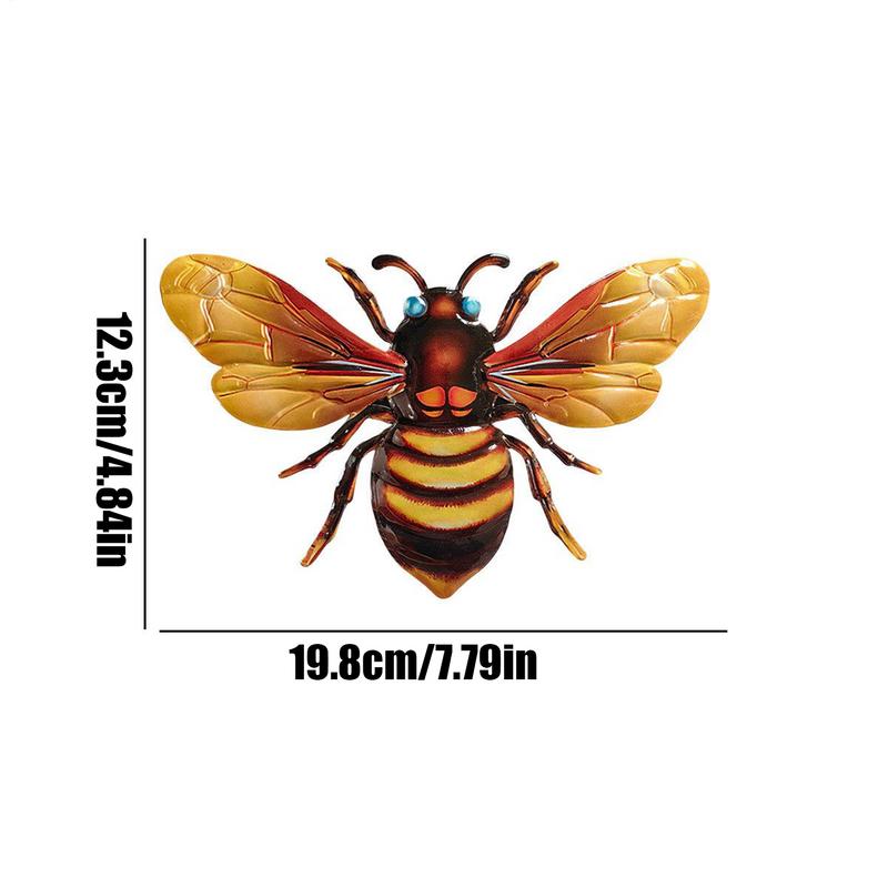 Bee Home Decor Metal Bee Wall Decor 3X Metal Decorations For Nursery Bathroom Kitchen Weather-Resistant Rust-Proof Sculptures