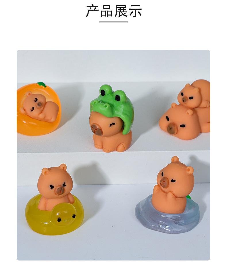 6pcs Cute Mini Capybara Figurine DIY Landscape Home Decor Ornament Dollhouse Miniature Fairy Garden Decoration Accessory Modern