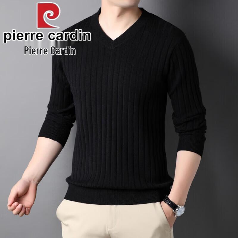 Pierre Cardin Men's Solid V-Neck Knit Pullover