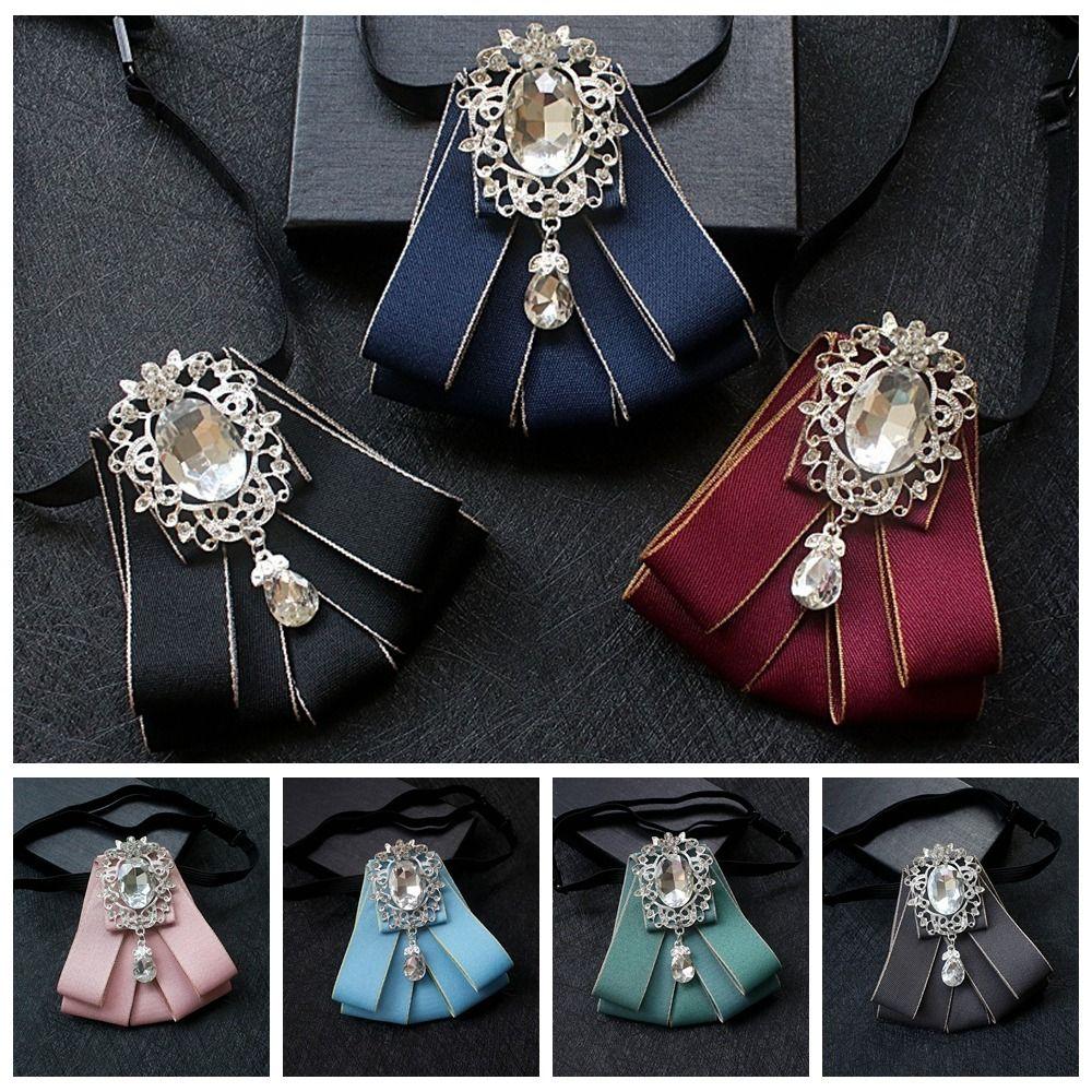 Polyester Strass Fliege Einfarbige Hemdkragen Luxus Band Fliege Täglich