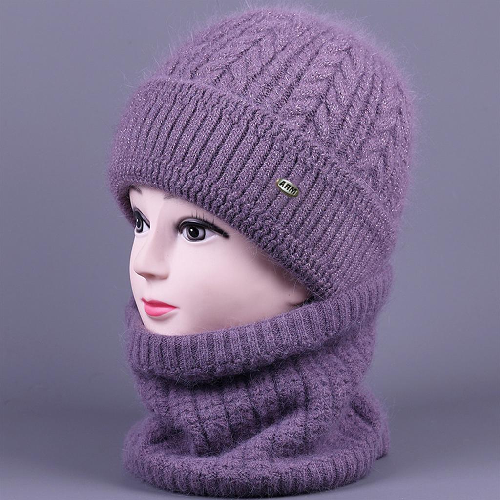 Knitted Hat With Velvet Yarn Hat, Scarf Hat, Warm And Versatile Hat