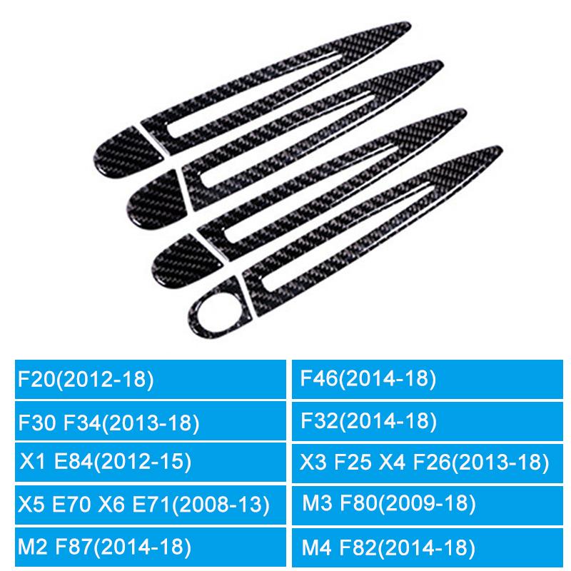 Carbon Fiber Car Door Handle Anti-collision Strip Auto Accessories For BMW F30 F20 F34 F46 F32 X1 E84 X3 F25 X4 F26 X5 E70
