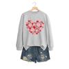 Heart Dog Print Women's Casual Fashion Round Neck Long Sleeve Hoodie for Autumn/Winter