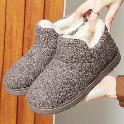 Damenschuhe Baumwollschuhe Vielseitige Schneestiefel Fleece-Baumwollstiefel Damenstiefel Lässige Stiefeletten