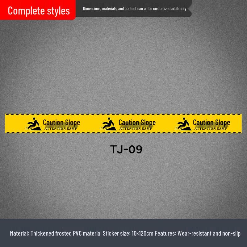 Caution Slope PVC Warning Floor Sticker