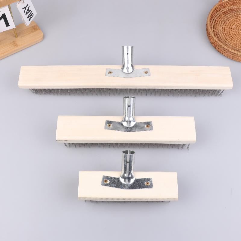 Multipurpose Steel Wire Deck Brush Head 20Cm 30Cm 50Cm Heavy Duty Metallic Wire Brush For Patios Grime And Garage Floor