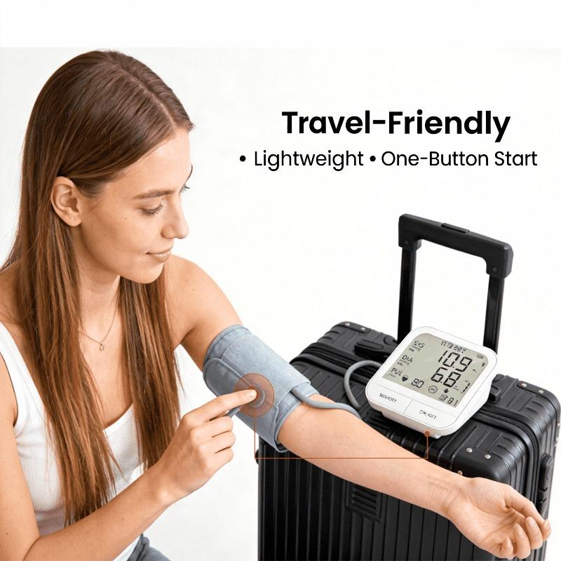 

All-in-One Home BP Monitor: One Button, Large Readout, Smart Design белый