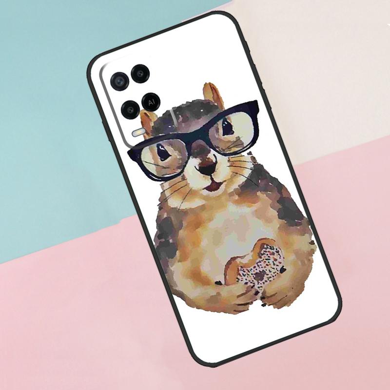 Cartoon Animal Squirrel For Oppo A74 A94 A54 A80 A78 A98 A40 A60 A18 A38 A58 A15 A17 A77 A57S A16 A76 A96 Phone Case