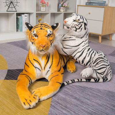 Kreatívna simulačná zvieracia ležiaca tigria bábika plyšová hračka sibírsky tiger biely tiger bábika deti upokojujúca handrová bábika
