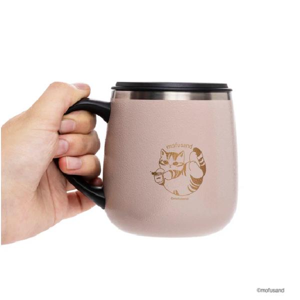 Mofusand Stainless Steel Mug with Lid SHORT ( Pink ) Japan NEW