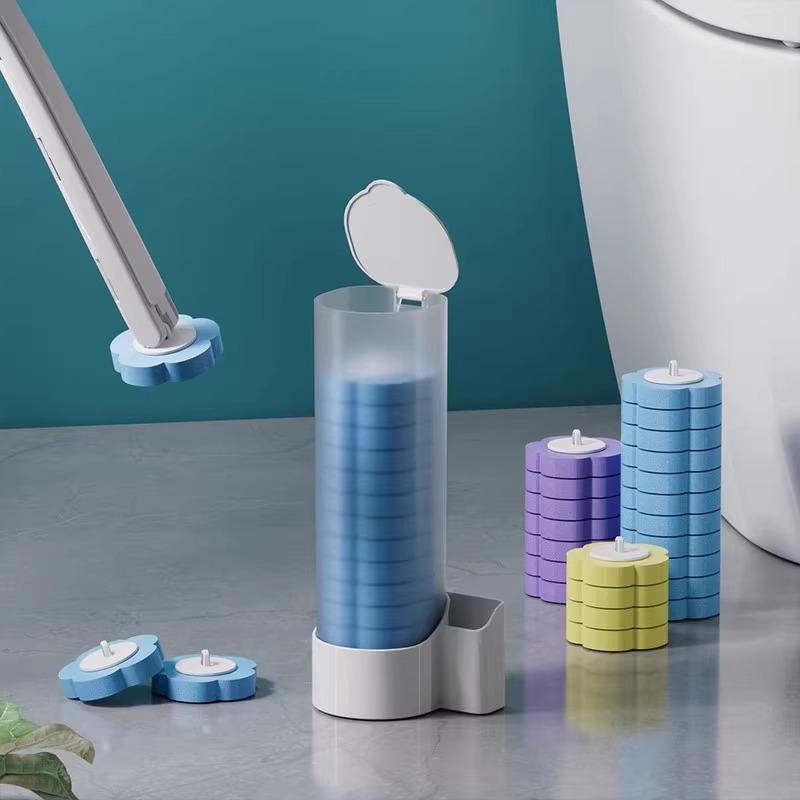 Disposable Toilet Brush Replacement Brush Head Cleaning Brush Kit Toilet Bowl Brush Long Handle Wall-mounted Wc Accessories Tool