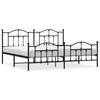 Metal Bed Frame with Headboard and Footboard Black 193 X 203 Cm