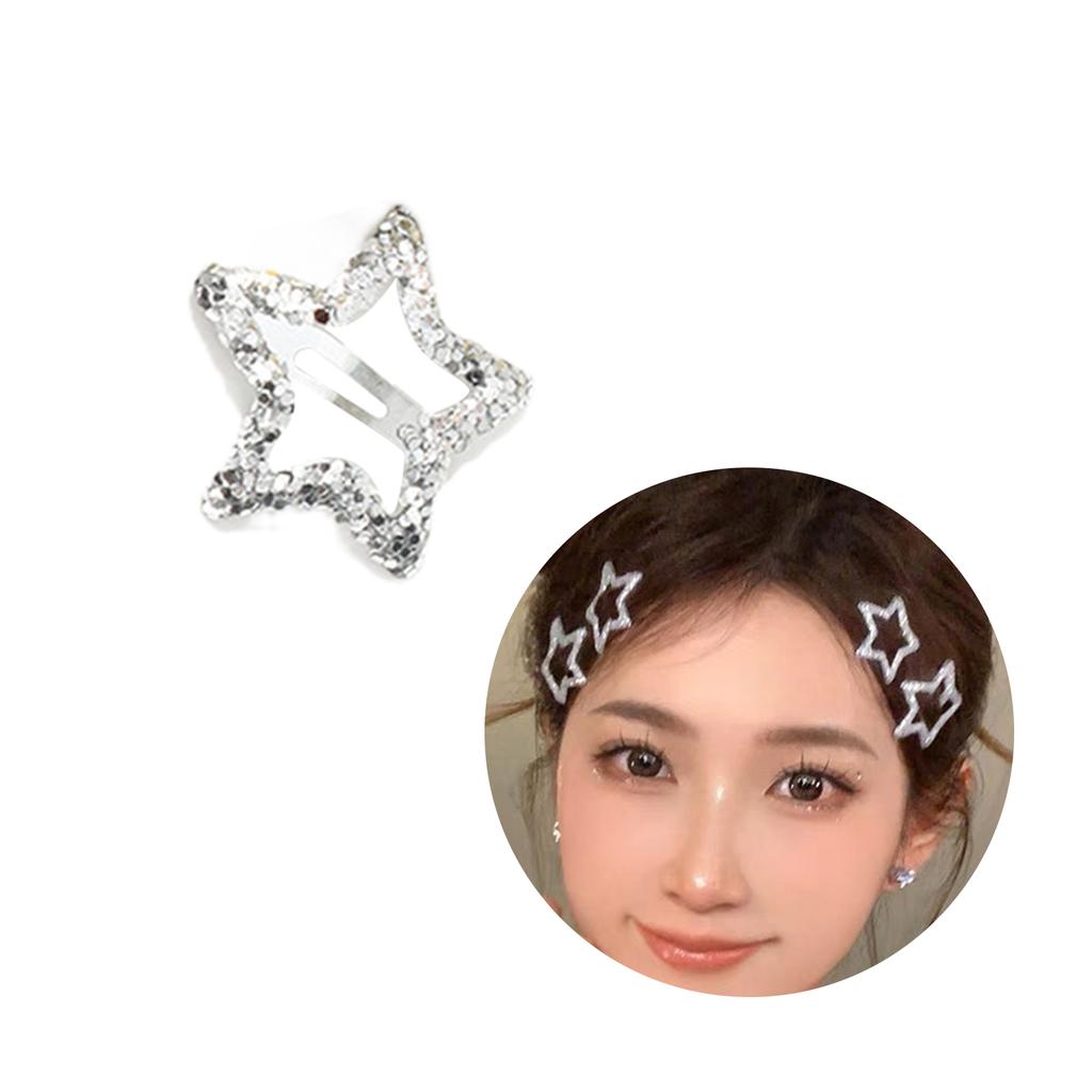 10PCS Sequins Star Hair Clip Set for Women Alloy Snap Clip Hair Styling Accessories Aesthetics Hair Barrettes for Female