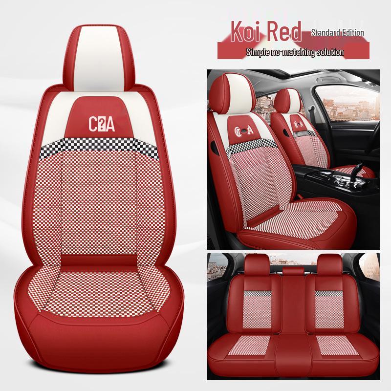 Bestune Cartoon Car Seat Cushion: Universal Leather-Linen Wrap for All Seasons