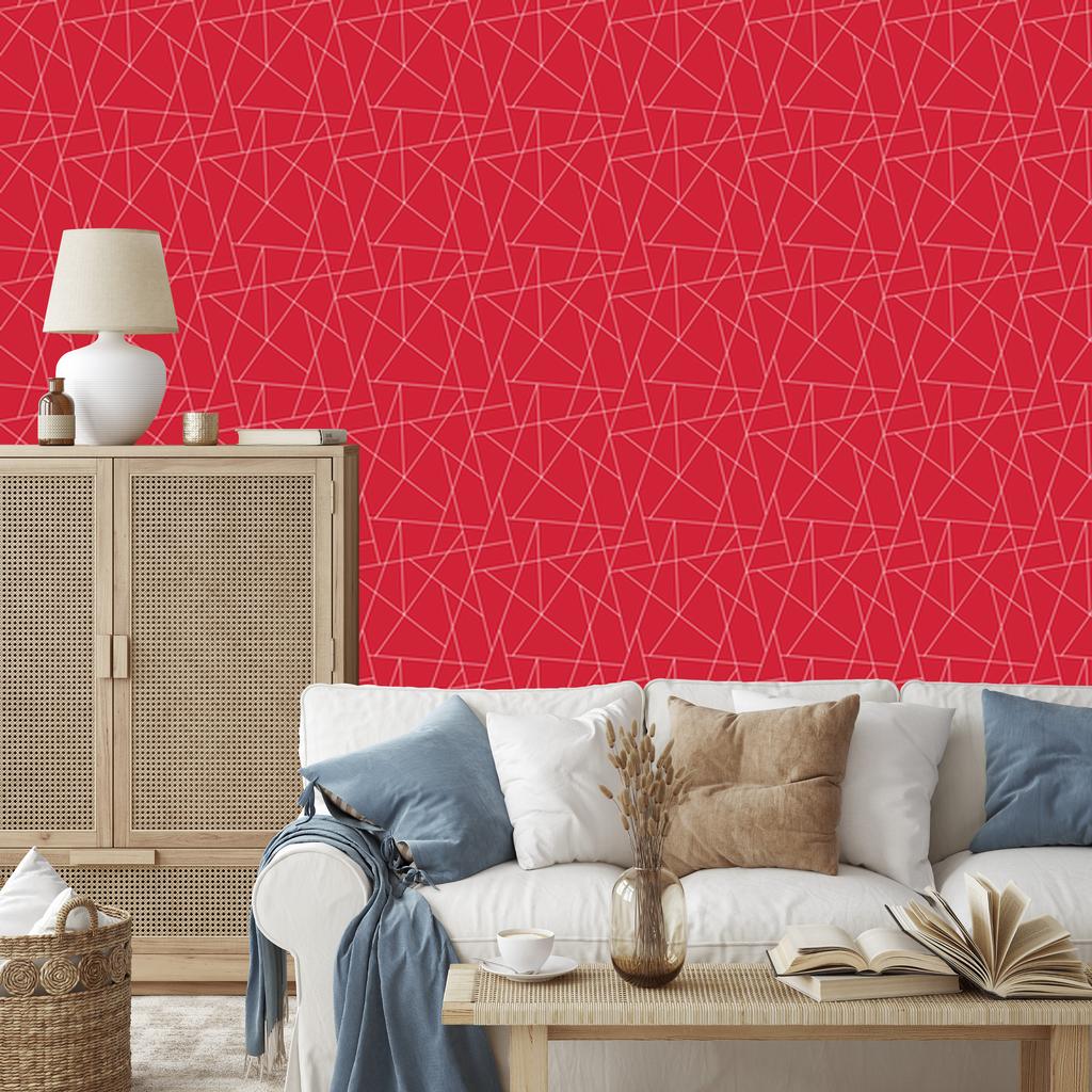 Wallpaper Geometric pattern red, fine detail 50x1000