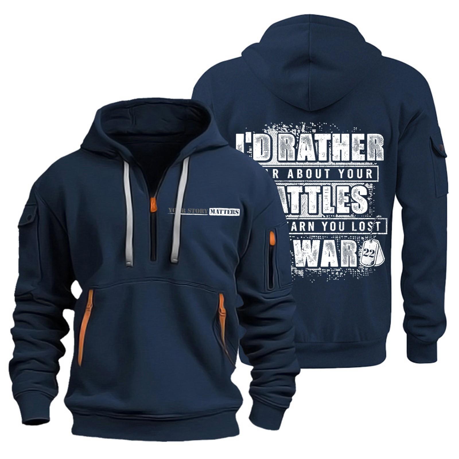 Мужская толстовка с капюшоном с принтом, кардиган на молнии с карманом на рукаве, мужская спортивная повседневная толстовка большого размера XL тёмно-синий