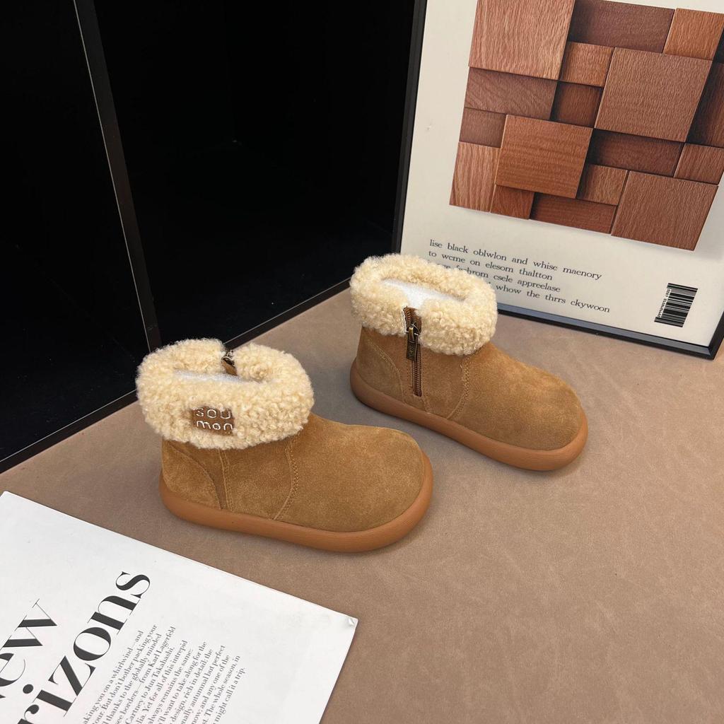 2025 Winter Girls' Velvet Lined Leather Martin Boots - Warm & Stylish Korean Fashion