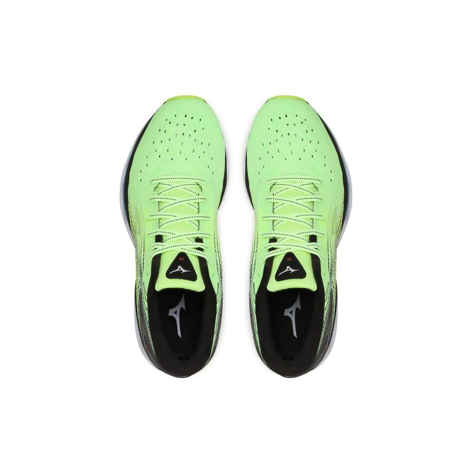 Mizuno Wave Sky 6 Comfortable Synthetic Leather Low Top Running Shoes Men Sneaker Green Black J1GC220205