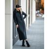 Autumn and Winter New Loose Large Knitted Hooded Long Dress with Velvet Hoodie, Casual Fashion Dress, Splicing Warm Skirt