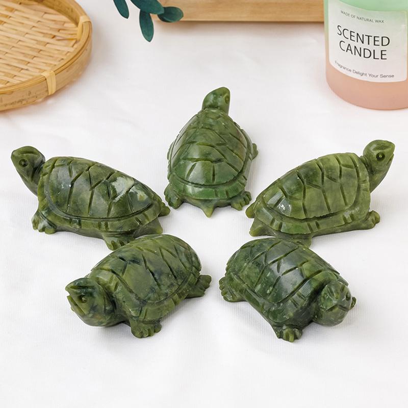 Jade Turtle Figurine Animal Sculpture Craft Home Statue Decor Desktop Figurine Ornament Craft Desktop Ornament For Living Room