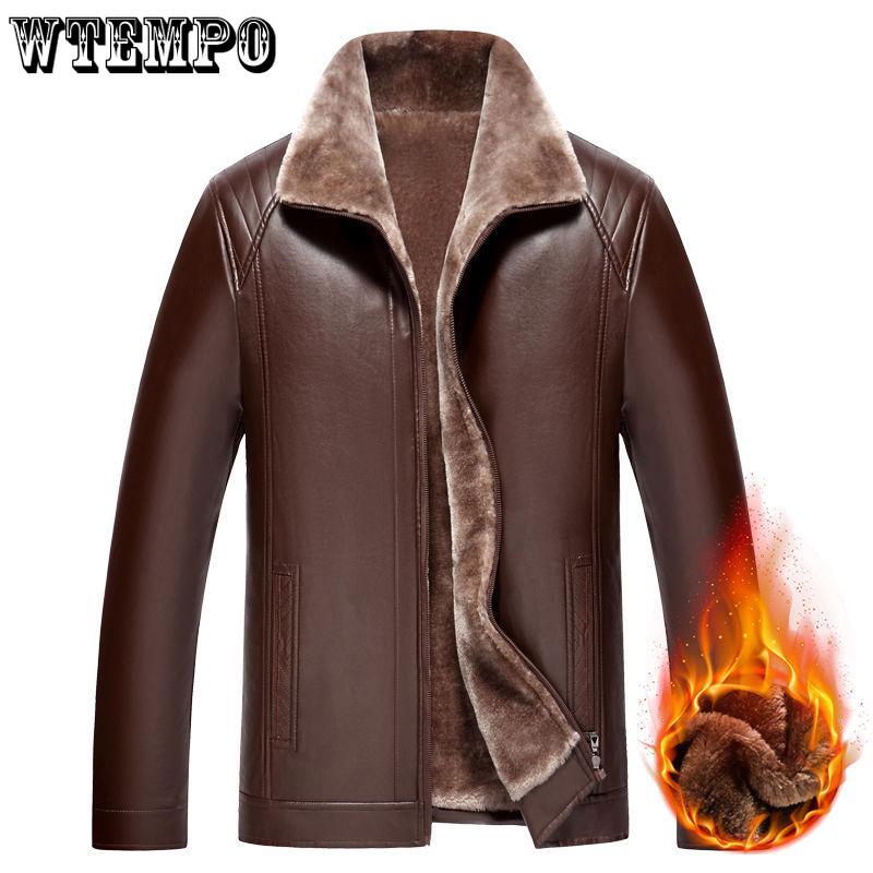 Μεγάλο Μέγεθος Δερμάτινο Μπουφάν Φθινόπωρο και Χειμώνας Ανδρικό Μπουφάν Πлюс Βελούδινο Πάχος Δερμάτινο Μπουφάν Άνδρες