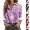 Women's Long Sleeve Buttoned Floral Print Casual Shirt Top