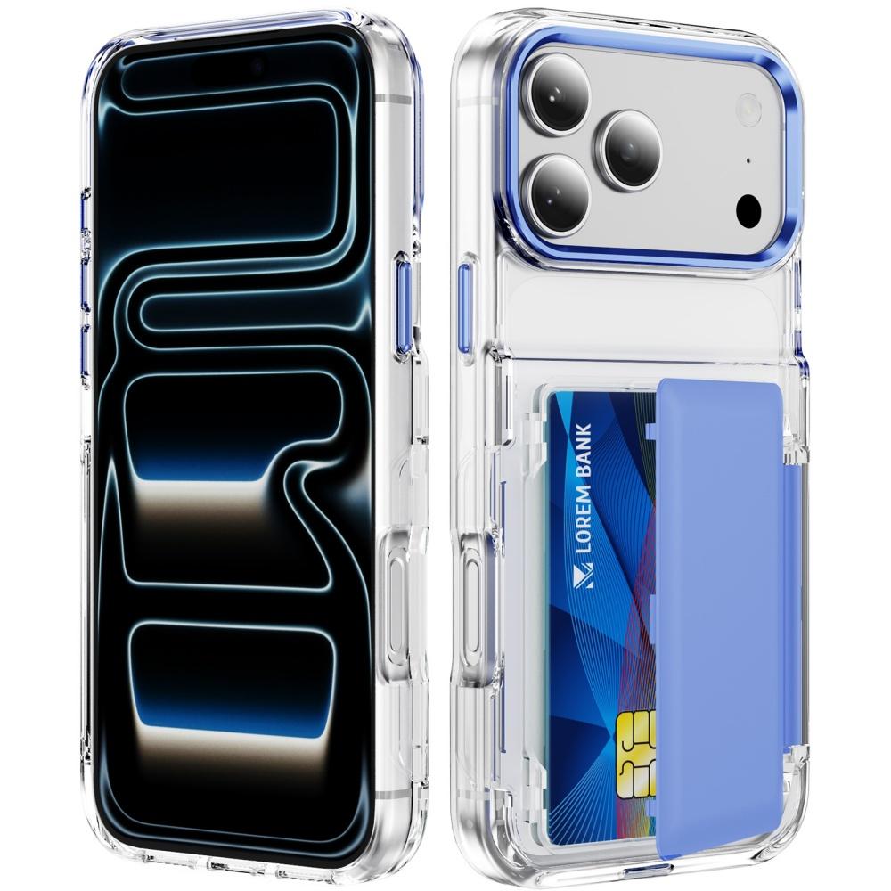 18pro Dual Card Slot Transparent Holder Case for iPhone 18 Pro Max 15 17 Pro 16 12 13 11 Shockproof Wallet Slot Shell Hard Cover